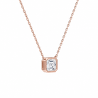 Sienna Asscher Bezel Solitaire Diamond Necklace in 14K Rose Gold second product view