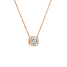 Sienna Cushion Bezel Solitaire Lab-Grown Diamond Necklace in 14K Rose Gold, alternate product view
