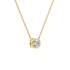 Sienna Cushion Bezel Solitaire Lab-Grown Diamond Necklace in 14K Yellow Gold, alternate product view