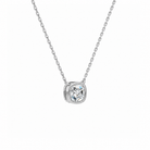 Sienna Cushion Bezel Solitaire Lab-Grown Diamond Necklace in 18K White Gold, alternate product view