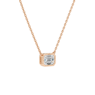 Sienna Emerald Bezel Solitaire Lab-Grown Diamond Necklace in 14K Rose Gold, alternate product view
