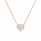 Sienna Heart Bezel Solitaire Lab-Grown Diamond Necklace in 14K Rose Gold, front view