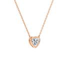 Sienna Heart Bezel Solitaire Lab-Grown Diamond Necklace in 14K Rose Gold, alternate product view