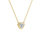 Sienna Heart Bezel Solitaire Lab-Grown Diamond Necklace in 14K Yellow Gold, alternate product view