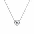 Sienna Heart Bezel Solitaire Lab-Grown Diamond Necklace in 18K White Gold, front view