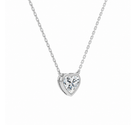 Sienna Heart Bezel Solitaire Lab-Grown Diamond Necklace in 18K White Gold, alternate product view