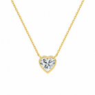 Sienna Heart Bezel Solitaire Lab-Grown Diamond Necklace in 18K Yellow Gold, front view
