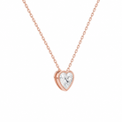 Sienna Heart Bezel Solitaire Diamond Necklace in 14K Rose Gold second product view