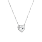 Sienna Heart Bezel Solitaire Diamond Necklace in Platinum second product view