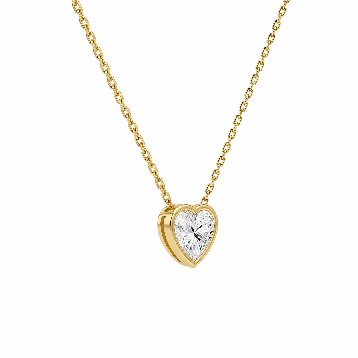 Sienna Heart Bezel Solitaire Diamond Necklace in 14K Yellow Gold second product view