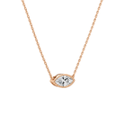 Sienna Marquise Bezel Solitaire Lab-Grown Diamond Necklace in 14K Rose Gold, alternate product view