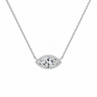 Sienna Marquise Bezel Solitaire Lab-Grown Diamond Necklace in 14K White Gold, front view