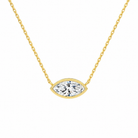 Sienna Marquise Bezel Solitaire Lab-Grown Diamond Necklace in 18K Yellow Gold, front view
