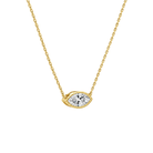 Sienna Marquise Bezel Solitaire Lab-Grown Diamond Necklace in 18K Yellow Gold, alternate product view