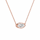 Sienna Marquise Bezel Solitaire Diamond Necklace in 14K Rose Gold second product view