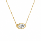 Sienna Marquise Bezel Solitaire Diamond Necklace in 14K Yellow Gold second product view