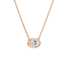 Sienna Oval Bezel Solitaire Lab-Grown Diamond Necklace in 14K Rose Gold, alternate product view