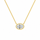 Sienna Oval Bezel Solitaire Lab-Grown Diamond Necklace in 18K Yellow Gold, front view