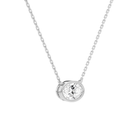 Sienna Oval Bezel Solitaire Diamond Necklace in Platinum second product view