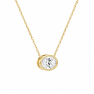 Sienna Oval Bezel Solitaire Diamond Necklace in 14K Yellow Gold second product view