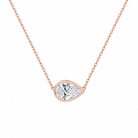Sienna Pear Bezel Solitaire Lab-Grown Diamond Necklace in 14K Rose Gold, front view