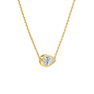 Sienna Pear Bezel Solitaire Lab-Grown Diamond Necklace in 14K Yellow Gold, alternate product view