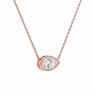Sienna Pear Bezel Solitaire Diamond Necklace in 14K Rose Gold second product view