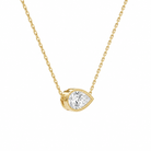 Sienna Pear Bezel Solitaire Diamond Necklace in 18K Yellow Gold second product view