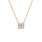 Sienna Princess Bezel Solitaire Lab-Grown Diamond Necklace in 14K Rose Gold, alternate product view
