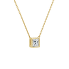Sienna Princess Bezel Solitaire Lab-Grown Diamond Necklace in 18K Yellow Gold, alternate product view