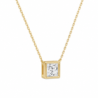 Sienna Princess Bezel Solitaire Diamond Necklace in 18K Yellow Gold second product view