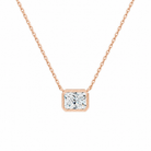 Sienna Radiant Bezel Solitaire Lab-Grown Diamond Necklace in 14K Rose Gold, front view