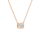 Sienna Radiant Bezel Solitaire Lab-Grown Diamond Necklace in 14K Rose Gold, alternate product view