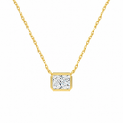 Sienna Radiant Bezel Solitaire Lab-Grown Diamond Necklace in 14K Yellow Gold, front view