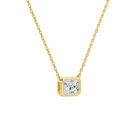 Sienna Radiant Bezel Solitaire Lab-Grown Diamond Necklace in 14K Yellow Gold, alternate product view