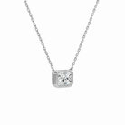 Sienna Radiant Bezel Solitaire Lab-Grown Diamond Necklace in Platinum, alternate product view