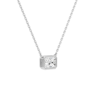 Sienna Radiant Bezel Solitaire Diamond Necklace in 18K White Gold second product view