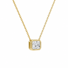Sienna Radiant Bezel Solitaire Diamond Necklace in 14K Yellow Gold second product view
