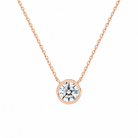 Sienna Round Bezel Solitaire Lab-Grown Diamond Necklace in 14K Rose Gold, front view