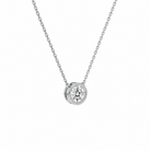 Sienna Round Bezel Solitaire Lab-Grown Diamond Necklace in 14K White Gold, alternate product view