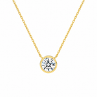 Sienna Round Bezel Solitaire Lab-Grown Diamond Necklace in 14K Yellow Gold, front view