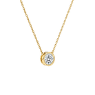 Sienna Round Bezel Solitaire Lab-Grown Diamond Necklace in 14K Yellow Gold, alternate product view