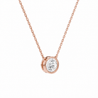 Sienna Round Bezel Solitaire Diamond Necklace in 14K Rose Gold second product view