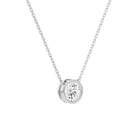 Sienna Round Bezel Solitaire Diamond Necklace in 18K White Gold second product view