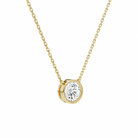 Sienna Round Bezel Solitaire Diamond Necklace in 14K Yellow Gold second product view