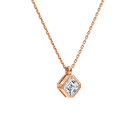 Stellaire Asscher Bezel Solitaire Lab-Grown Diamond Pendant Necklace in 14K Rose Gold, alternate product view