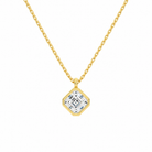 Stellaire Asscher Bezel Solitaire Lab-Grown Diamond Pendant Necklace in 14K Yellow Gold, front view