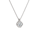 Stellaire Asscher Bezel Solitaire Lab-Grown Diamond Pendant Necklace in 18K White Gold, alternate product view