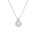 Stellaire Asscher Bezel Solitaire Diamond Pendant Necklace in 14K White Gold second product view