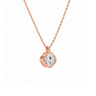 Stellaire Cushion Bezel Solitaire Lab-Grown Diamond Pendant Necklace in 14K Rose Gold, alternate product view